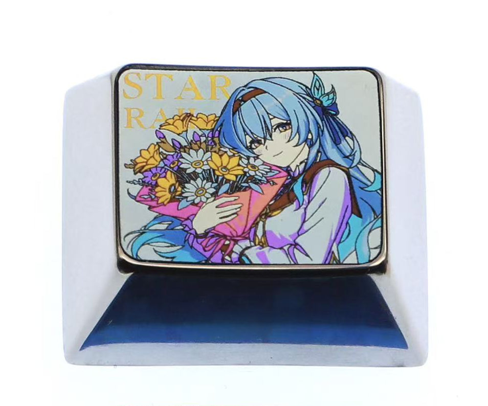 Honkai: Star Rail, Firefly, 1.25U titanium alloy metal personalized keycaps, anime and game character peripheral products, decorative keycaps.