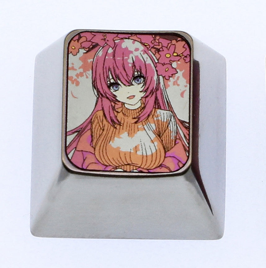 Ichinose Honami, 1U titanium alloy personalized keycap, metal decorative keycap around anime, game, novel characters