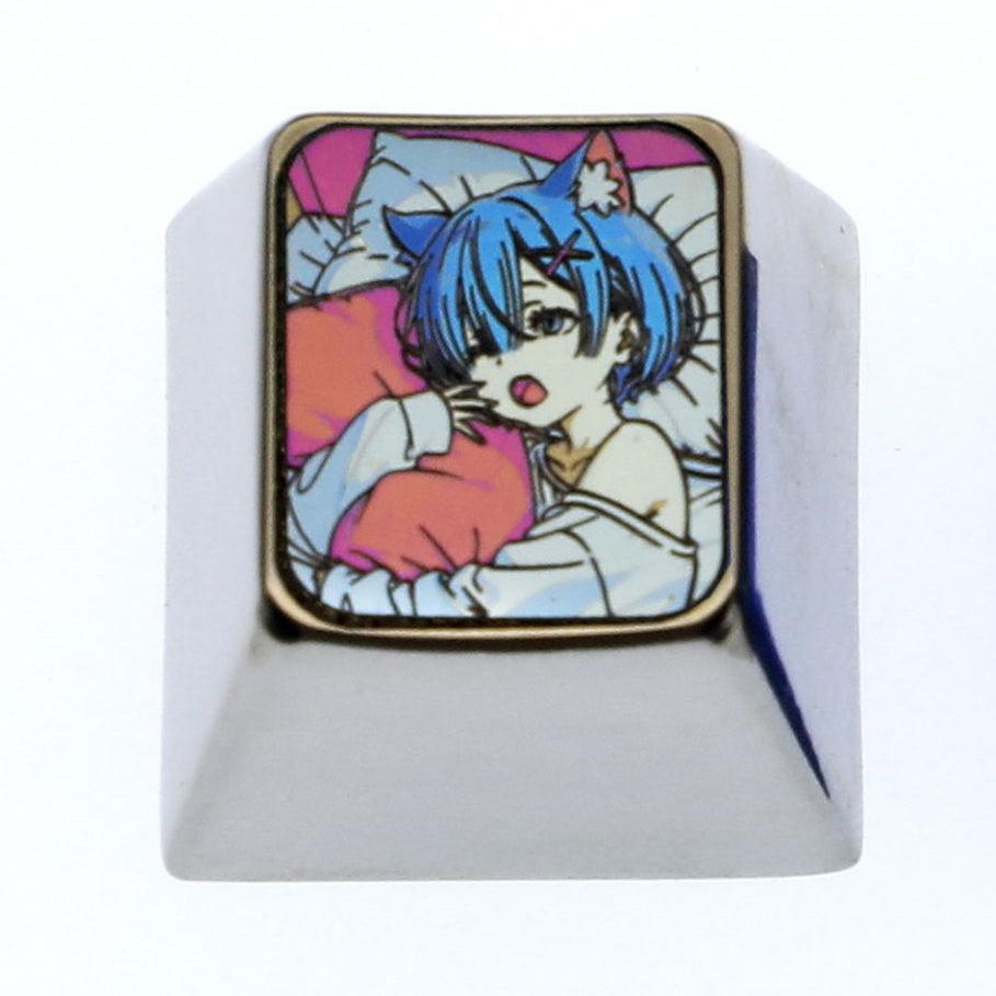 Re: Life in a different world from zero, Rem 1U titanium alloy personalized keycaps, metal keycaps for anime, games, novels and peripherals