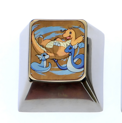 Pok é mon series titanium alloy carved 1U personalized keycaps, metal decorative keycaps, anime metal art keycaps