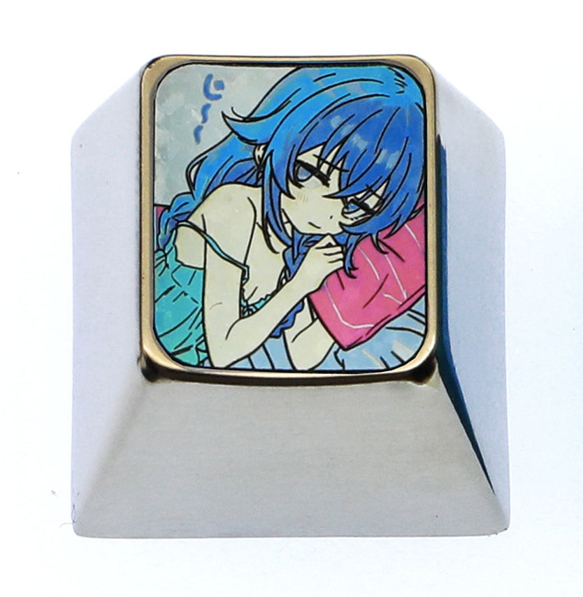 Secondary creation of teenage prototype, 1U titanium alloy personalized keycaps, metal decorative keycaps around anime, novel, and game characters.