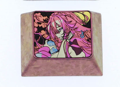 Genshin Impact, Yae Miko, 1.2U titanium alloy personalized keycaps, anime and game character decoration metal carved keycaps
