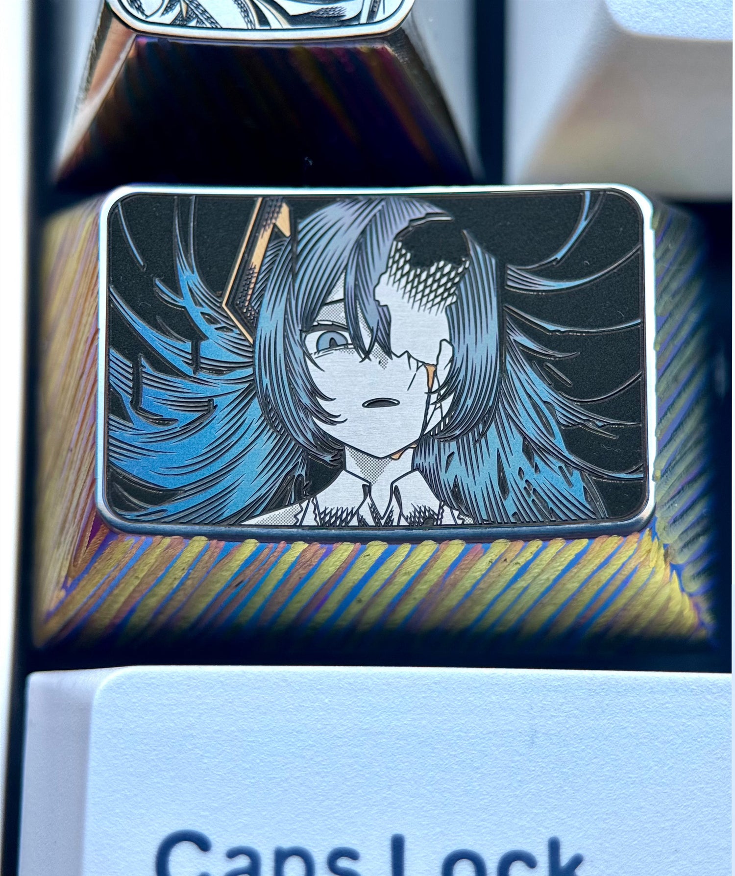 Hatsune Miku, 1.5U titanium alloy carved personalized keycaps, animation, game, music, culture and creative peripheral products, decorative keycaps
