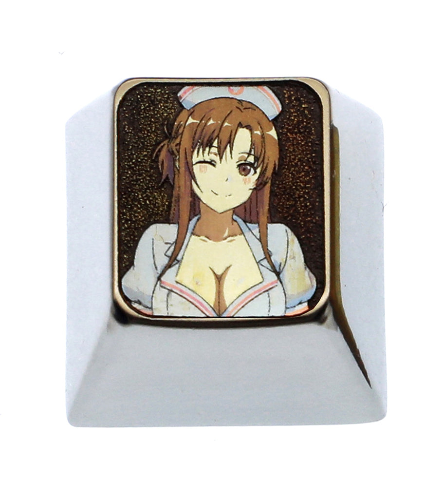 Y ū ki Asuna/Yuuki Asuna, fan action 1U titanium alloy personalized keycaps, metal creative carved keycaps around anime and game characters