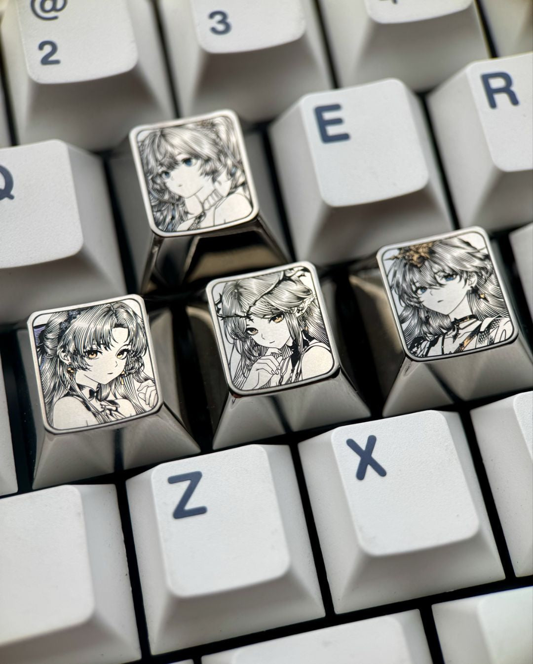Wuthering Waves, WASD key positions, titanium alloy set for directional keys, personalized keycaps for gaming and anime