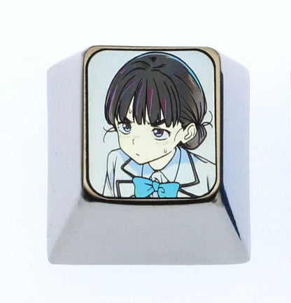 Makeine: Too Many Losing Heroines, Basori Tiara, 1U Titanium Alloy Personalized Keycaps, Anime, Game, Novel Metal Carving Decorative Keycaps