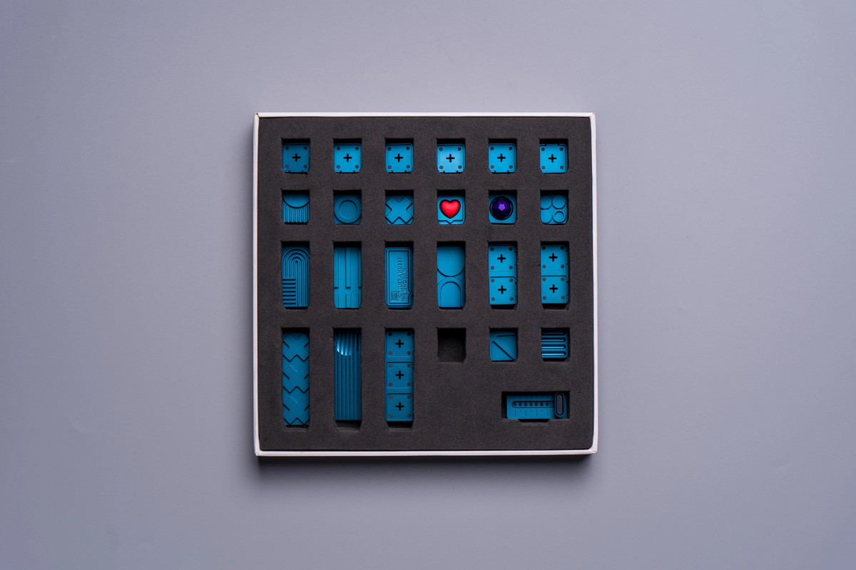 SH2PE Vera Metal Personalized Keycap Combination Set, Metal Simple Pattern Decorative Keycaps