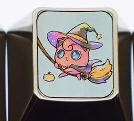 Pok é mon series, Wizard Pok é mon series, 1U titanium alloy personalized keycaps, anime cultural creative metal carving decorative keycaps