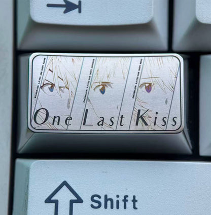 EVA， Protagonist team, ONELASTKIS, 1.75U titanium alloy personalized keycaps, metal carved keycaps for anime, gaming, cultural and creative peripheral.