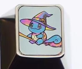 Pok é mon series, Wizard Pok é mon series, 1U titanium alloy personalized keycaps, anime cultural creative metal carving decorative keycaps