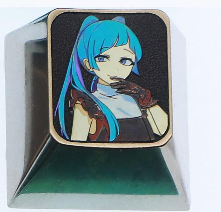 Hatsune Miku theme, 10 styles, highly selectable, 1 U titanium alloy personalized keycap, animation game music culture creative decoration keycap, metal art keycap