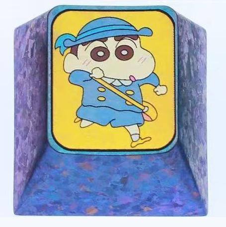 Crayon Shin chan Theme 1U Titanium Alloy Personalized Keycaps, Mechanical Keyboard Decorative Keycaps, Anime Game Creative Culture Peripheral Products Keycaps