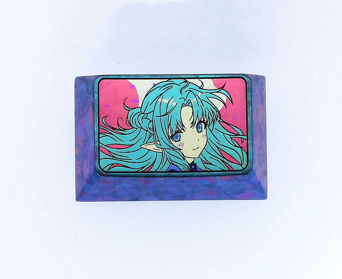 Sword Art Online,Yuuki Asuna, Colored titanium alloy 1.5U carved keycaps, personalized keycaps for mechanical keyboards.