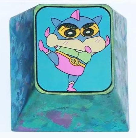 Crayon Shin chan Theme 1U Titanium Alloy Personalized Keycaps, Mechanical Keyboard Decorative Keycaps, Anime Game Creative Culture Peripheral Products Keycaps