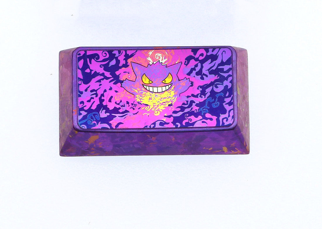 Pok é mon, gengar colored titanium alloy anode for coloring. Personalized keycaps for mechanical keyboards.