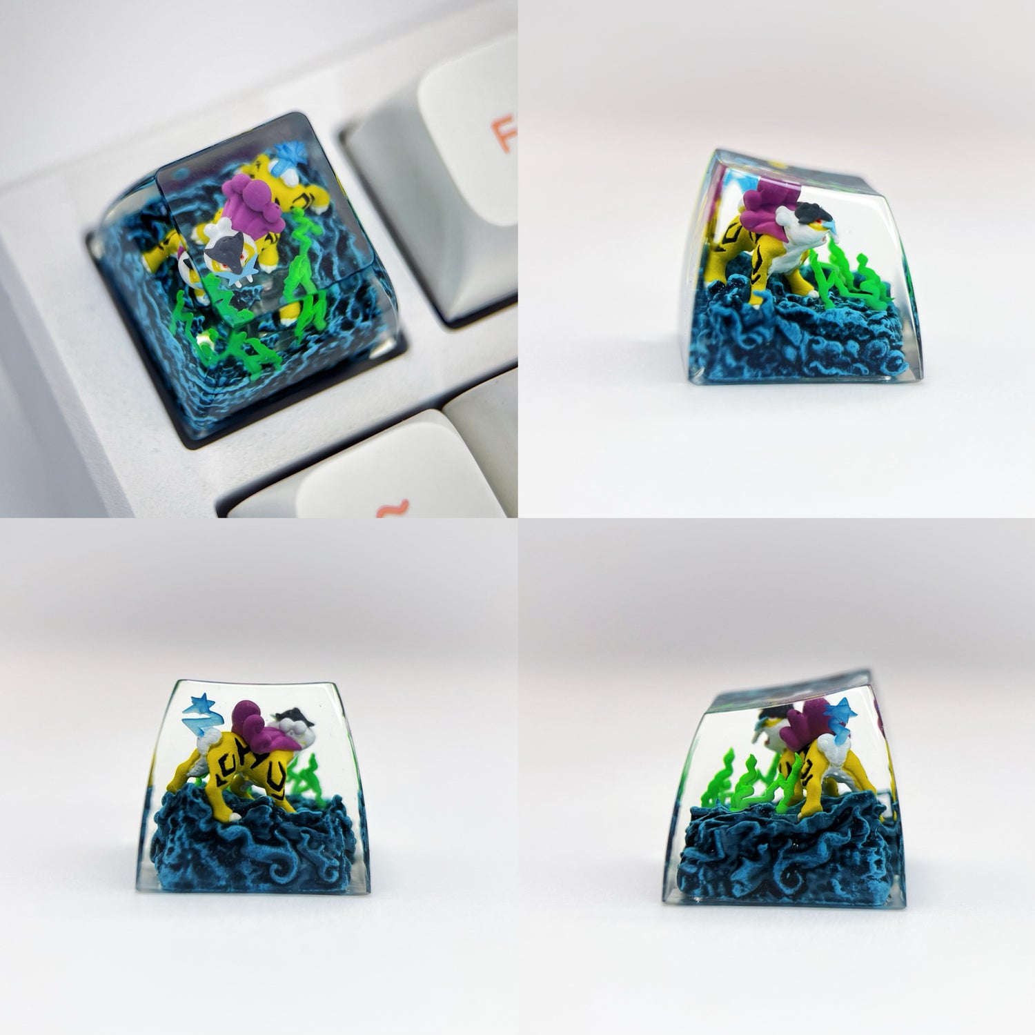 Pok é mon Mythical Beast Collection, Crystal Drops of Glue Material Artisankeycaps, Anime, Game, Culture, Creativity, Peripheral Decoration, Personalized Keycaps