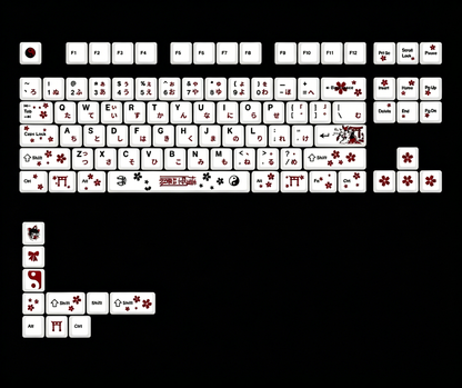 Touhou Project, Hakurei Reimu Theme Design Set Anime Game Personalized Keycaps Original Factory Height PBT Compatible 60 63 64 65 68 75 87