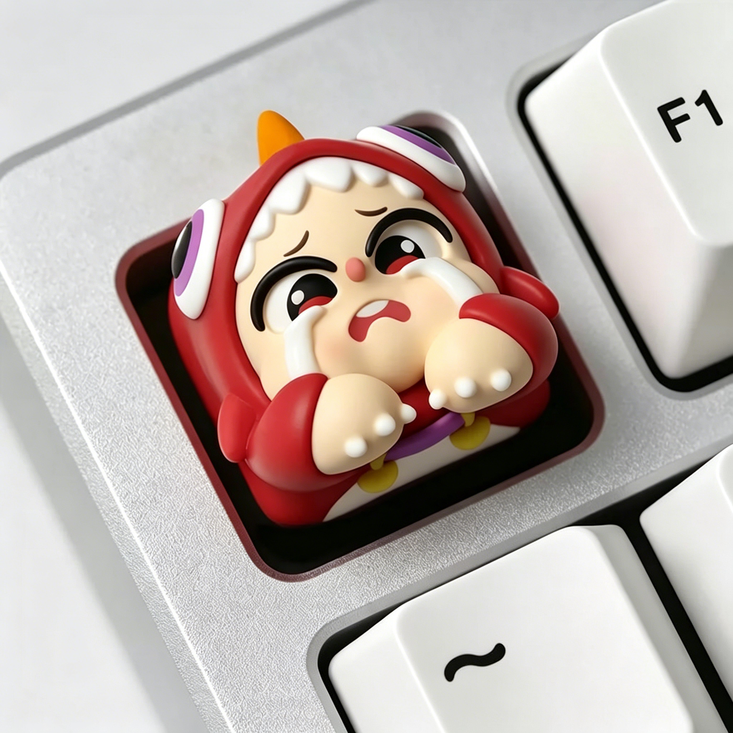 crybaby， Multi colored resin molded personalized keycaps, cute cartoon shaped resin keycaps, mechanical keyboard cartoon image decorative keycaps