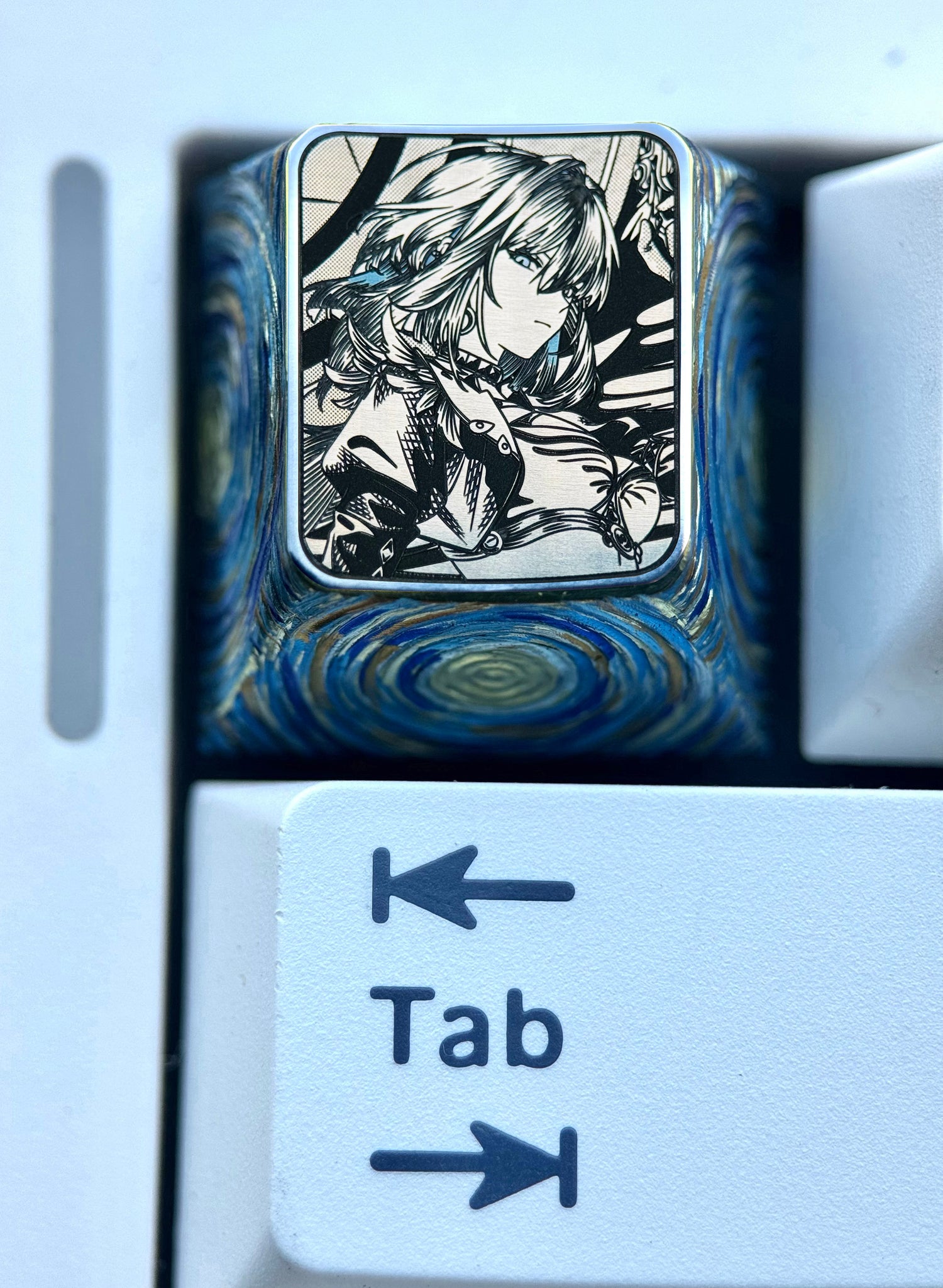 Wuthering Waves, GALBRENR, 1U precision carved titanium alloy personalized keycaps, anime and game creative metal carving custom decorative keycaps