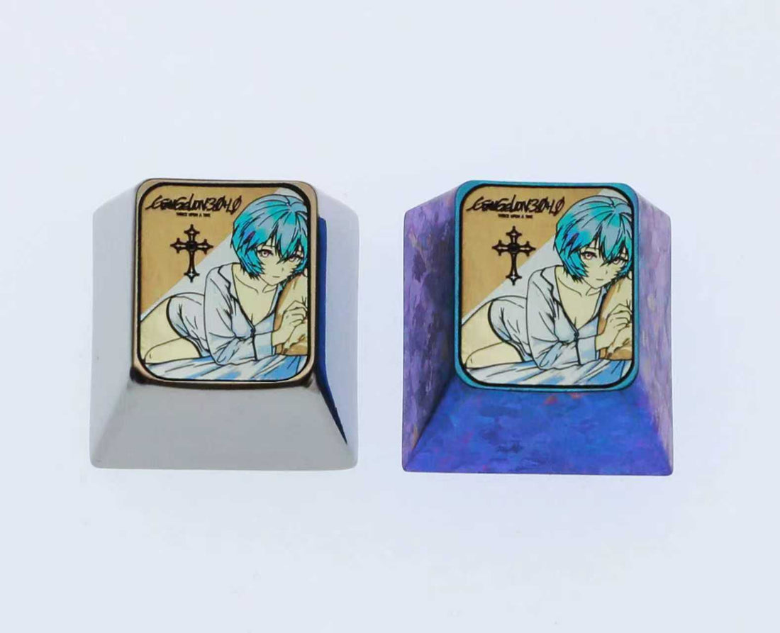 EVA, Ayanami Rei Cross, 1U Titanium Alloy Personalized Keycaps, Anime Game Creative Decorative Keycaps