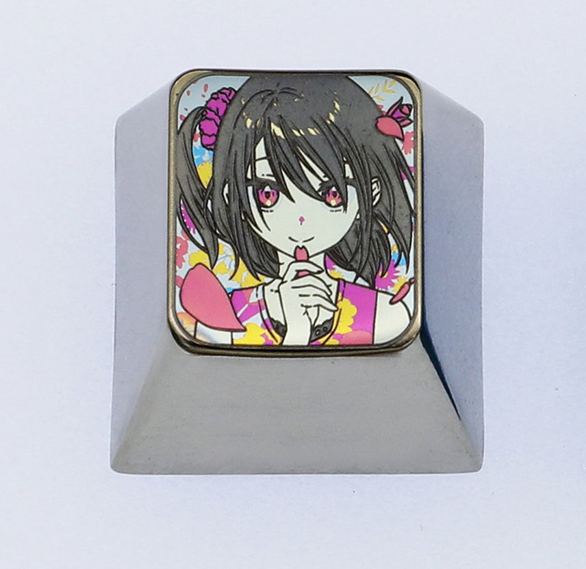 Shiziku 1u colorful titanium alloy carved personalized keycaps, mechanical keyboard decorative keycaps.