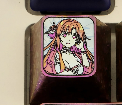 Sword Art Online，YuukiAsuna，Alice， Single piece, set collection. Titanium alloy personalized keycaps, metal peripheral keycaps for anime and game characters