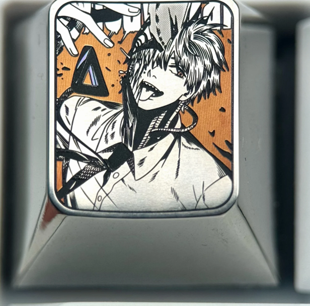 Chainsaw Man, Denji, 1U titanium alloy precision carved personalized keycaps, anime and game character creative carved keycaps