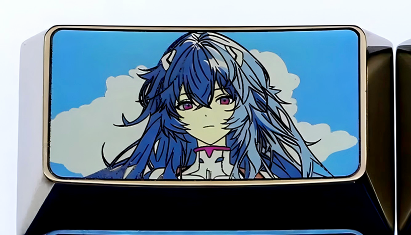 EVA, Ayanami Rei, two 1.75U models, titanium alloy personalized keycaps, keyboard decorative keycaps.