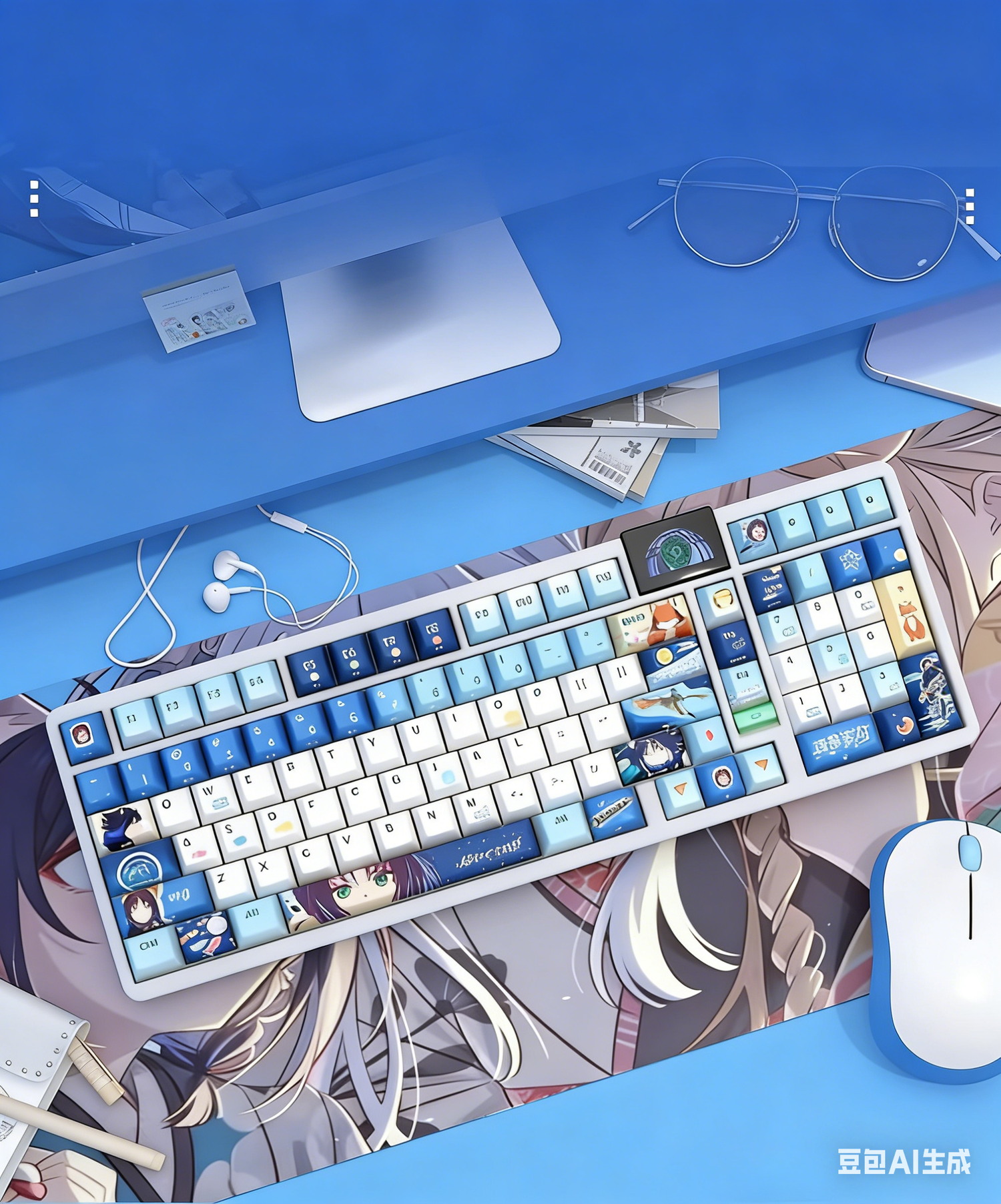 Cosmic Princess Kaguya! ， Sakayori Iroha, original translucent keycap set with side engraving, PBT heat sublimation compatible ROG Azoth Megalion woot