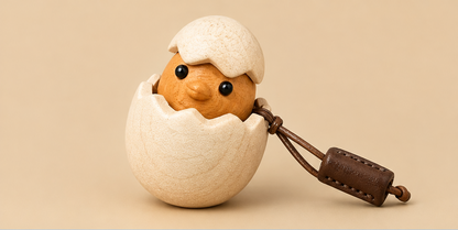 Solid wood relief stress button toys for hatching chicks, mechanical switch toys, wooden press toys, and creative products for keyboard peripherals.