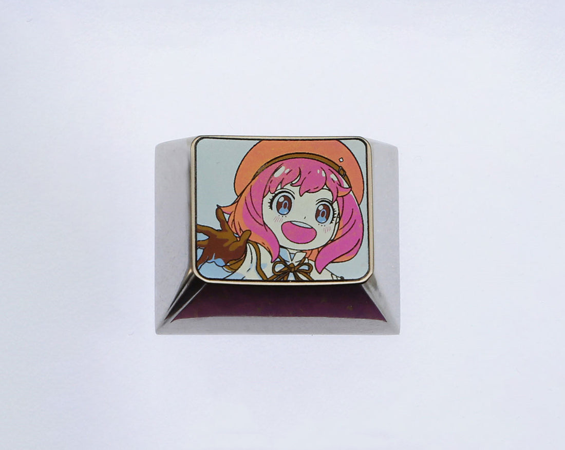 SPY × FAMILY, Anya Forger 1.25U, titanium alloy carved colored keycaps, personalized keycaps, mechanical keyboard decorative keycaps.