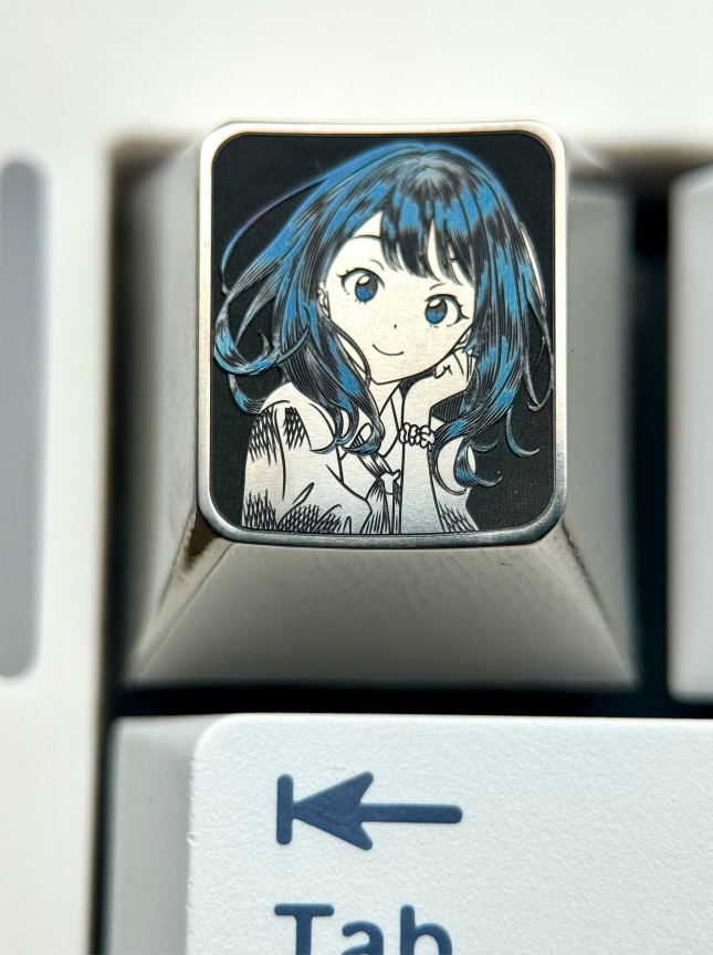 Makeine: Too Many Losing Heroines! ， 1U titanium alloy ultra precision point color, metal carved personalized keycaps around anime and game characters