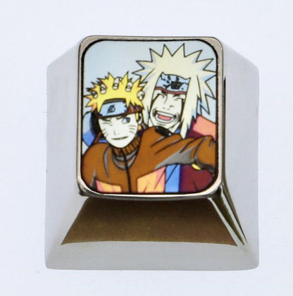 Naruto, 1U/1.75U titanium alloy metal personalized keycaps, decorative keycaps, anime character keycaps