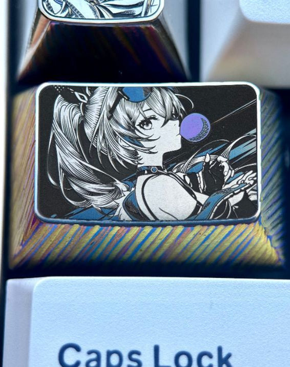 Honkai: Star Rail, Silver Wolf 1.5U Titanium Alloy, Anime Game Metal Carving Art Keycaps