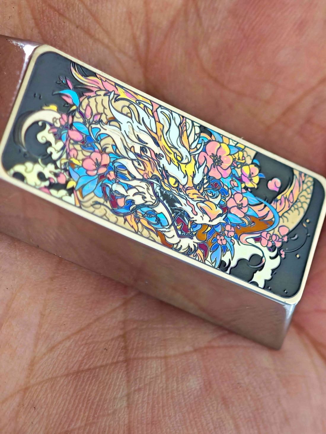 Painted dragon totem, 2.25U Enter ,colored titanium alloy anode for coloring. Mechanical keyboard decorative keycaps.