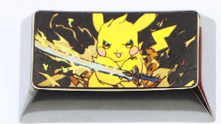 Pok é mon series, 1.75U Pikachu, 2UMwtwo, 2.25U Moltres, titanium alloy personalized keycaps, anime and game metal material decorative keycaps