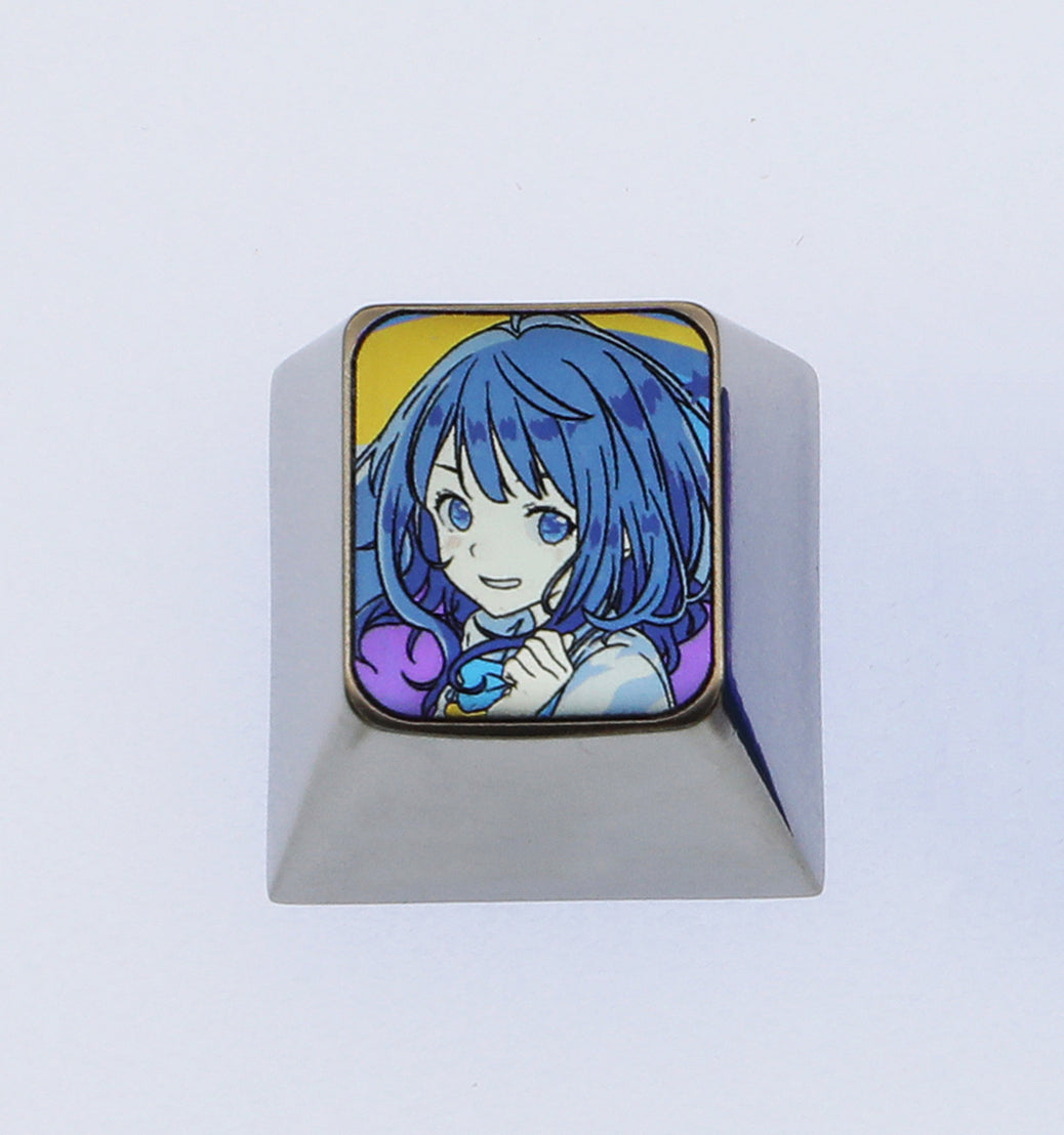too many losing heroines!  Colorful titanium alloy carved personalized keycaps, decorative keycaps