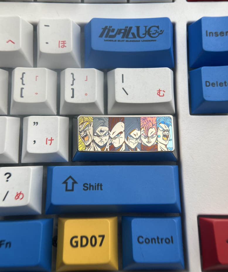 Dragon Ball character 2.25U colorful titanium alloy personalized keycaps, mechanical keyboard decorative keycaps.