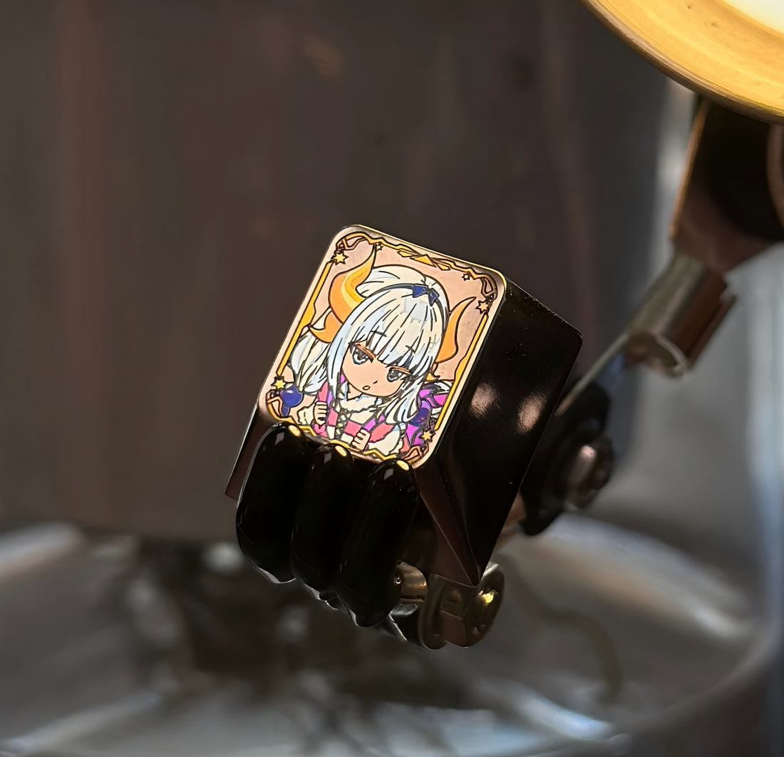 KannaKamui, Colored titanium alloy carved keycaps, personalized keycaps, decorative keycaps