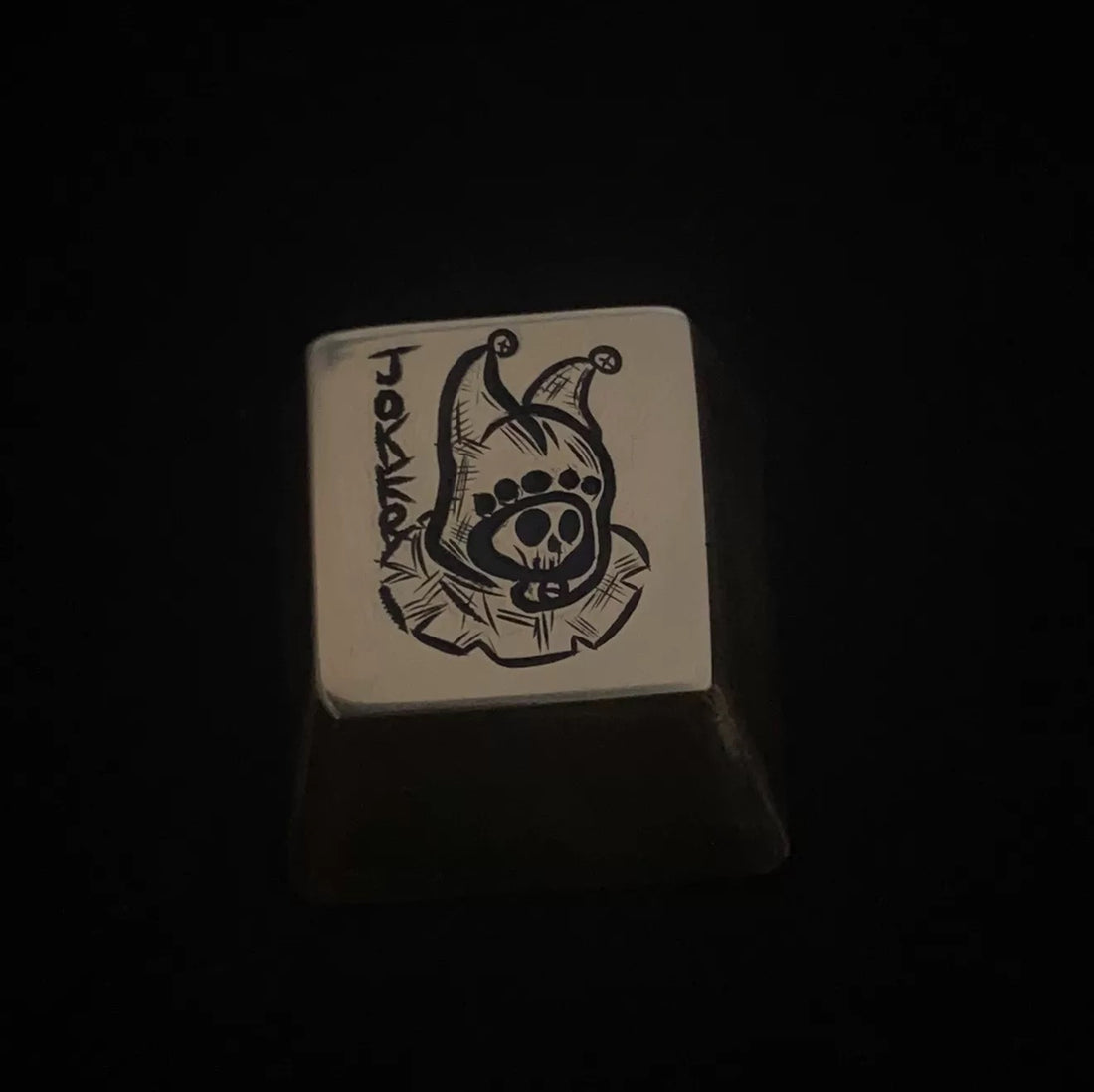 joker, Clown, Skeleton Clown, Metal Copper Hand Carved Keycaps, Mechanical Keyboard Personalized Keycaps.