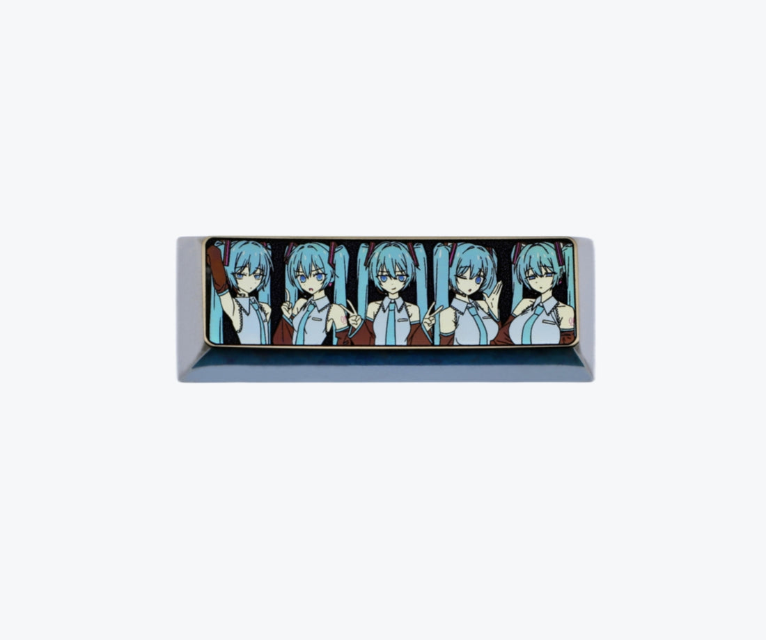 Hatsune Miku, 2.75 Shift, colored titanium alloy carved key cap, personalized key cap, decorative key cap