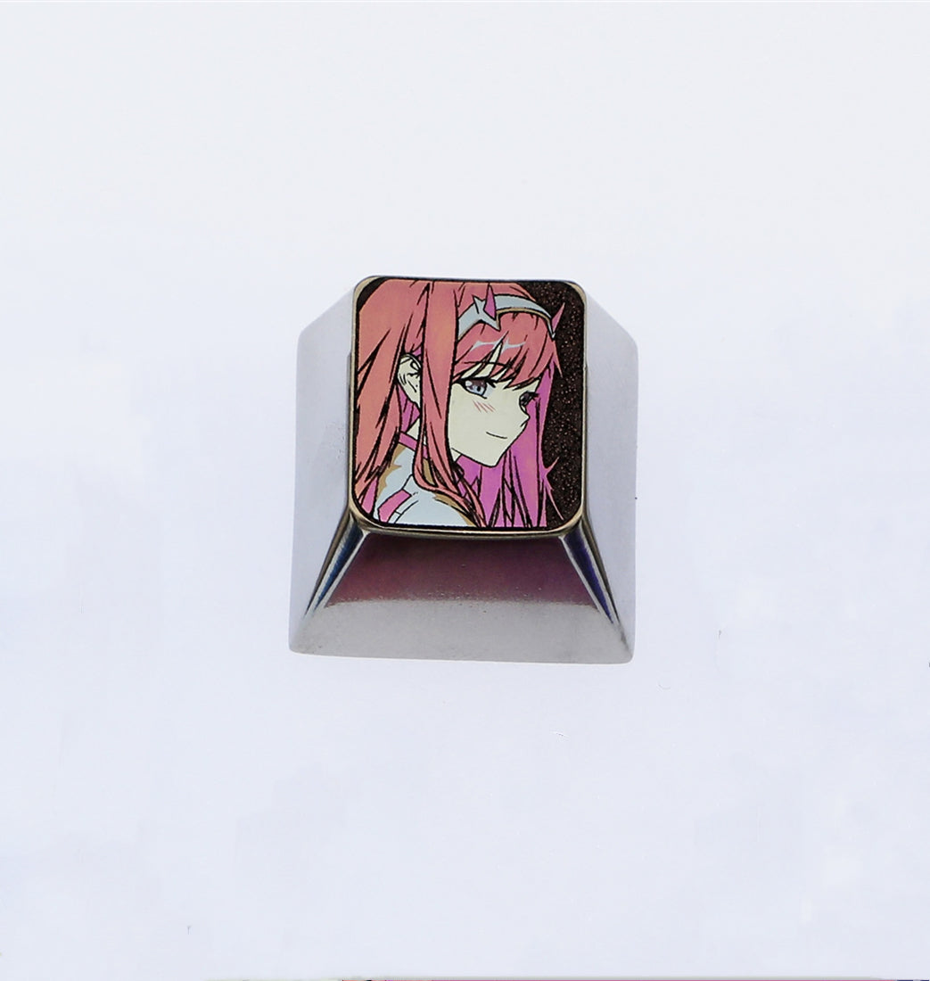 DARLING in the FRANXX 02, Colored titanium alloy 1U carved keycaps, personalized keycaps for mechanical keyboards.