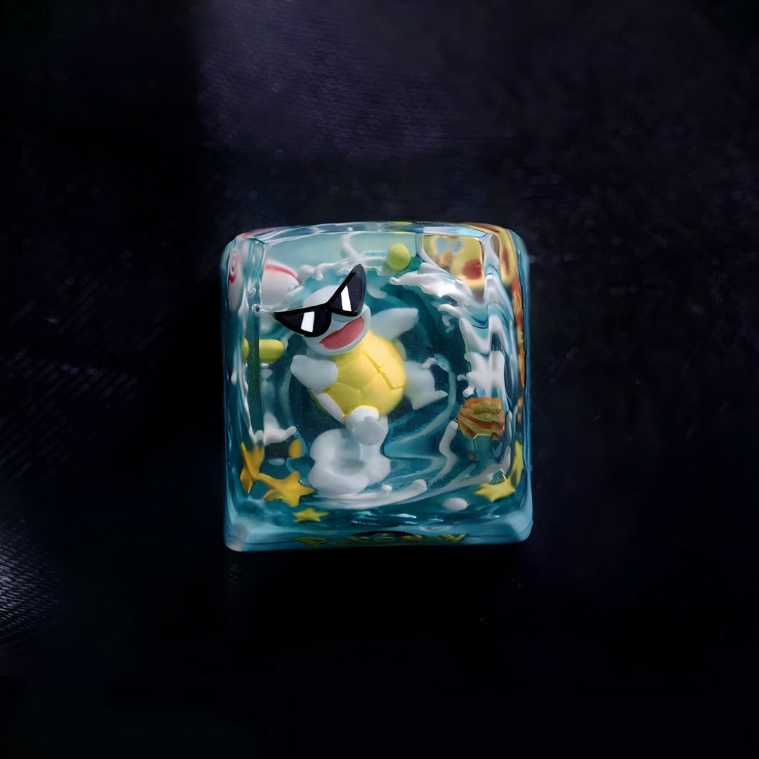 Squirtle， Pok é mon 1U, SA height Crystal drops of glue, artisankeycaps, anime and game personalized keycaps