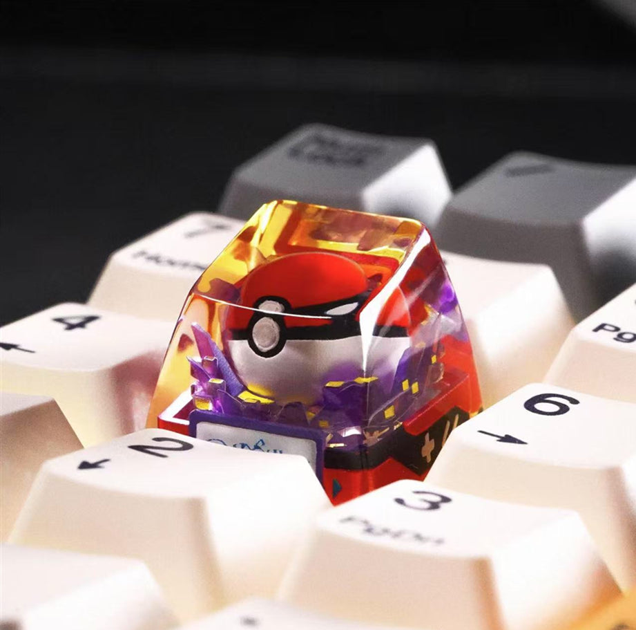 Pok é mon props, Pok é Ball, Crystal drops of glue, 1U artisankeycaps, cute keycaps for anime and game peripherals