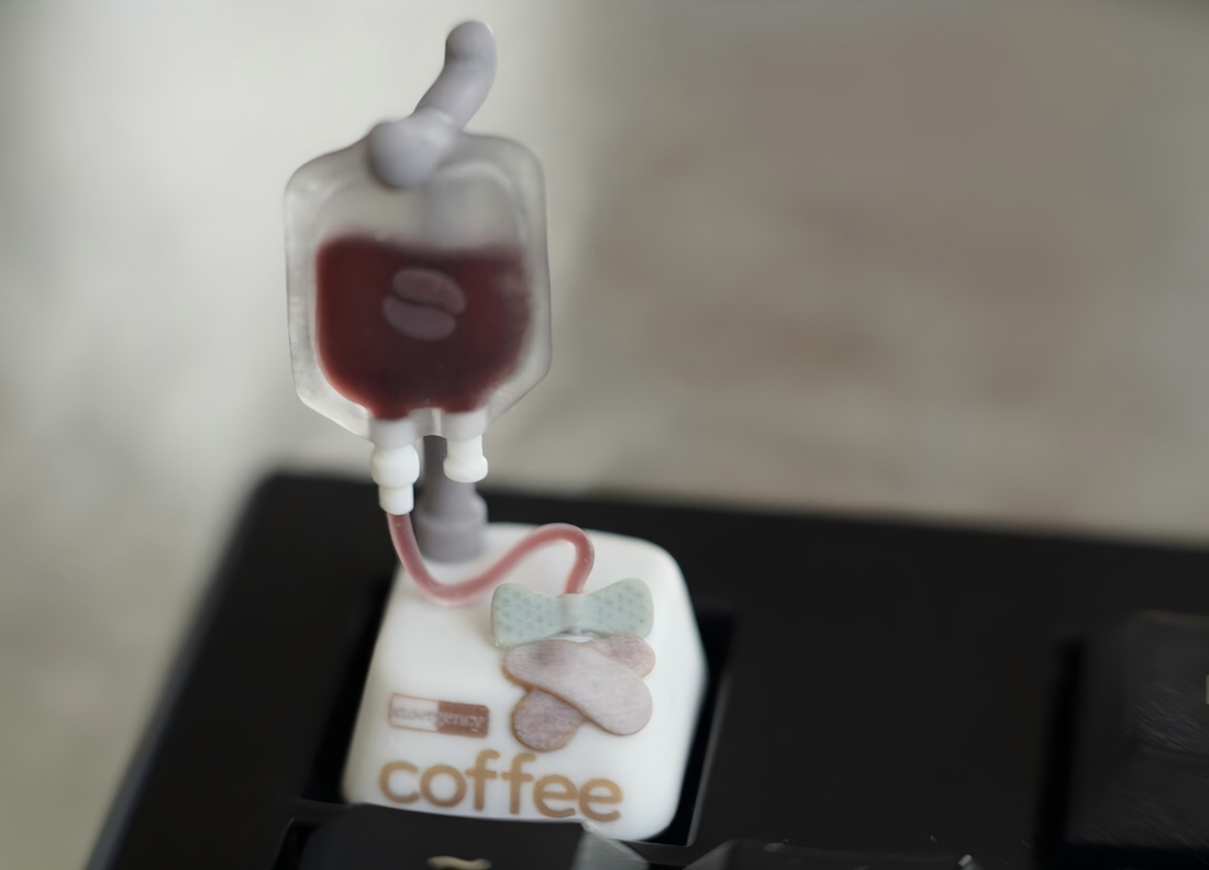 Healing coffee keycaps, resin personalized keycaps, handmade art keycaps, office coffee culture keycaps