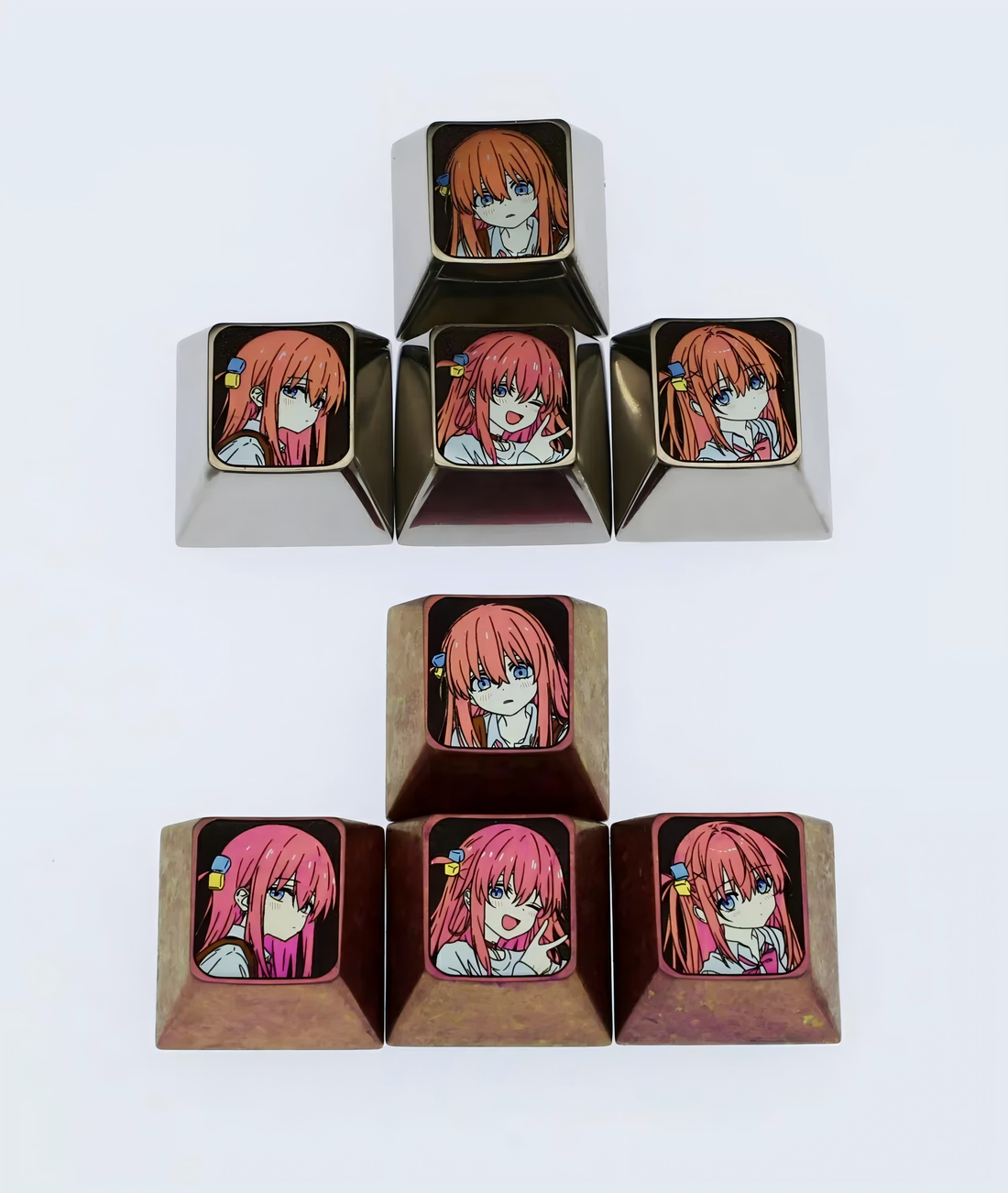 Bocchi The Rock!, Gotoh Hitori directional key set, titanium alloy personalized keycaps, keyboard decorative keycaps