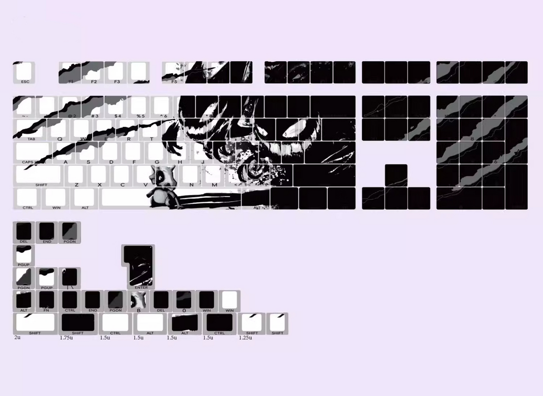 Ghost Shadow Gengar, PBT Material Set Personalized Keycaps, Mechanical Keyboard Decorative Keycaps.