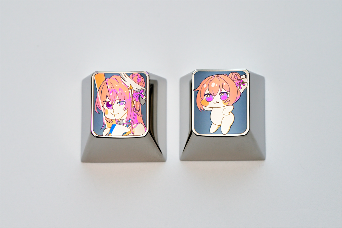 Doro titanium alloy carved personalized keycaps, metal decorative keycaps, emoji art keycaps