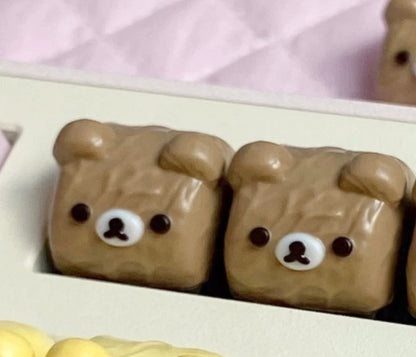Bear Cake Roll Keycaps Original Personalized Keycaps Original Personalized Keycaps, Mechanical Keyboard Decorative Keycaps, Resin Artisankeycaps