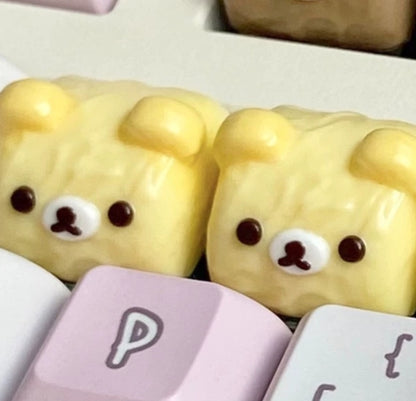 Bear Cake Roll Keycaps Original Personalized Keycaps Original Personalized Keycaps, Mechanical Keyboard Decorative Keycaps, Resin Artisankeycaps